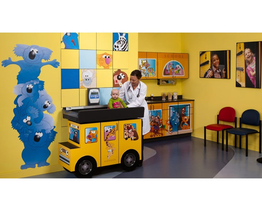 Pediatric Complete Exam Room - Zoo Bus Scale Table & Cabinet
