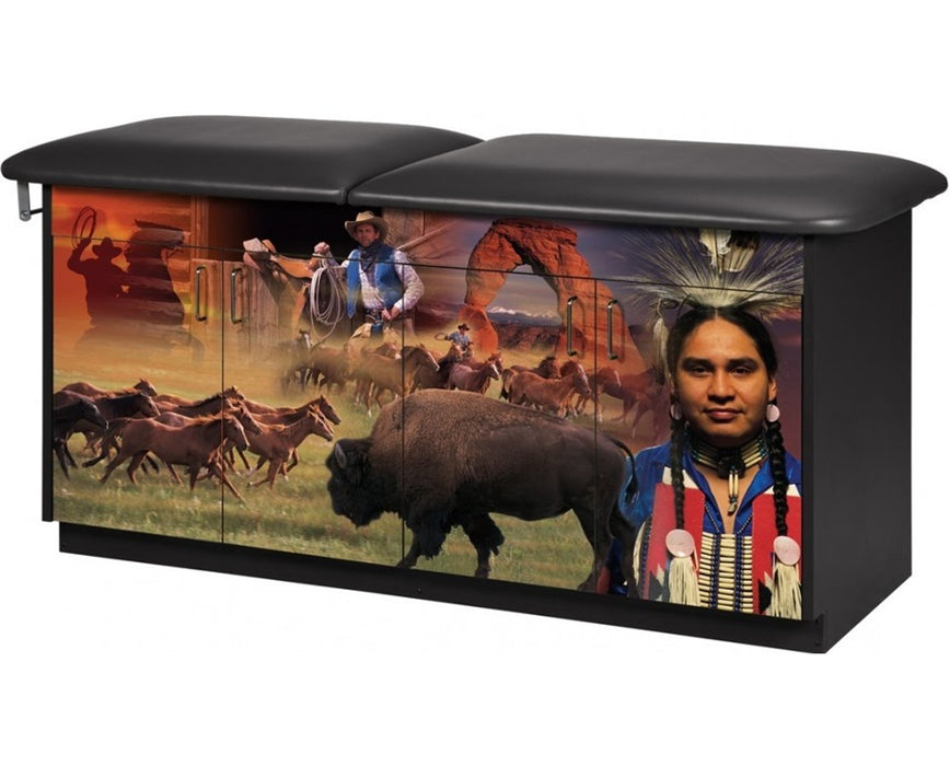 Pediatric Cabinet Treatment Table w/ Adjustable Backrest. Adventure / Imagination