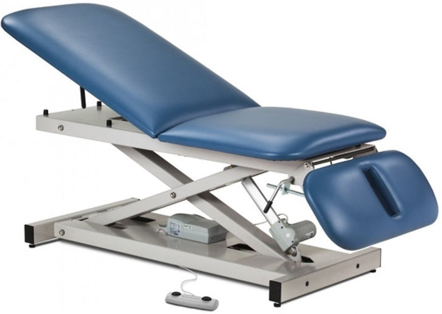 Power Hi-Lo Exam Table. Open Base w/ Adjustable Back & Drop Section. 500 lbs Capacity. 27"W