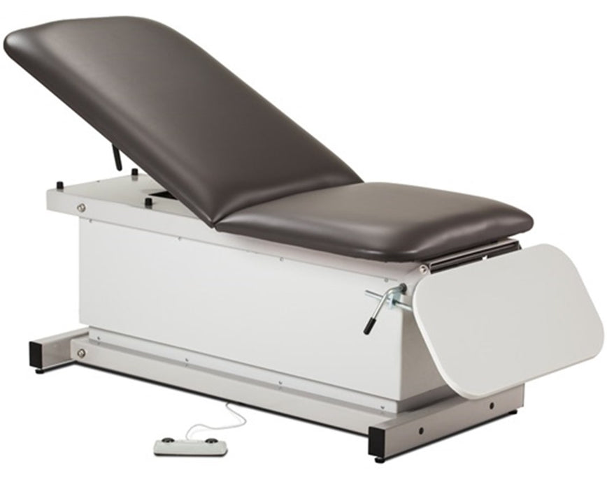 Power Hi-Lo Exam Table w/ Adjustable Back & ClintonClean Drop Section, Shrouded Base. 500lbs Capacity. 76"L x 27"W