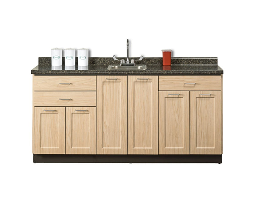 72"W Base Cabinet w/ 6 Doors, 3-Drawers & Sink (Fashion Finish)