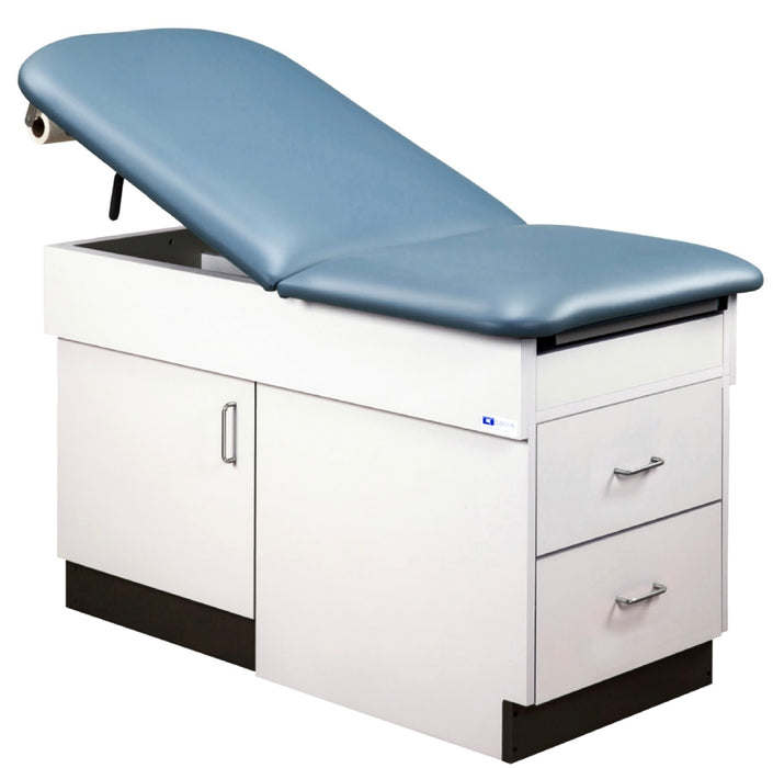 Space Saver Cabinet Treatment Table w/ Adjustable Back & Pull-out Leg Rest (Step Stool Option. 8834 / 8844)