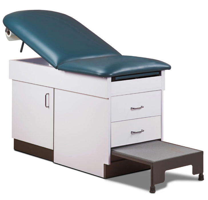 Space Saver Cabinet Treatment Table w/ Adjustable Back & Pull-out Leg Rest (Step Stool Option. 8834 / 8844)