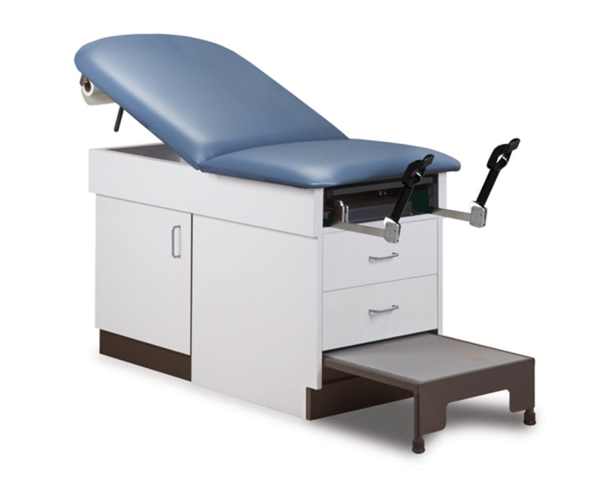 Family Practice Cabinet Exam Table w/ Adjustable Back (Color & Step Stool Options. 8870 / 8890)