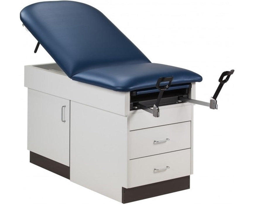 Family Practice Cabinet Exam Table w/ Adjustable Back & Stirrups
