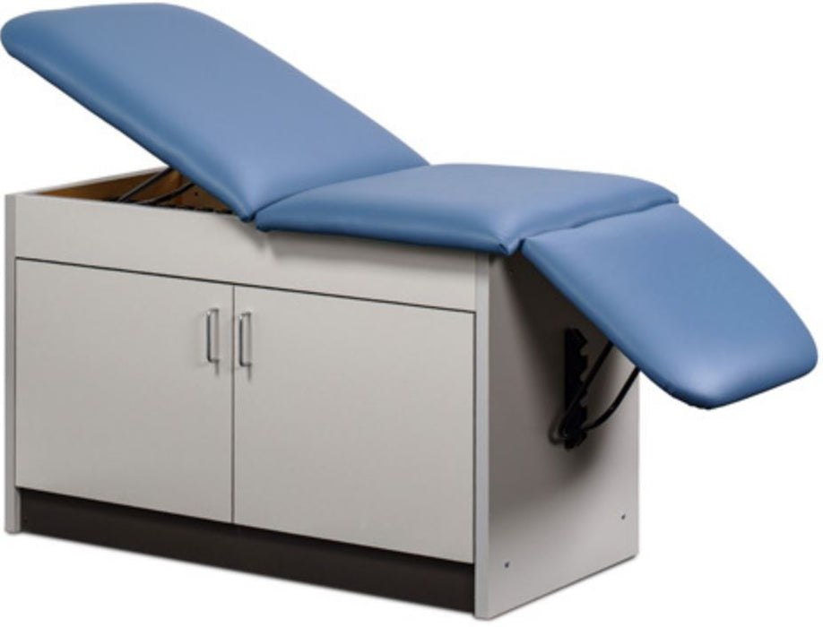 Space Saver Cabinet Exam Table w/ 3-Section Top (Adjustable Back & Drop Section)