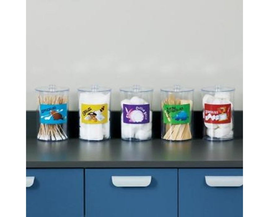 Labeled Animal Pal Kids Plastic Sundry Jars, Clear