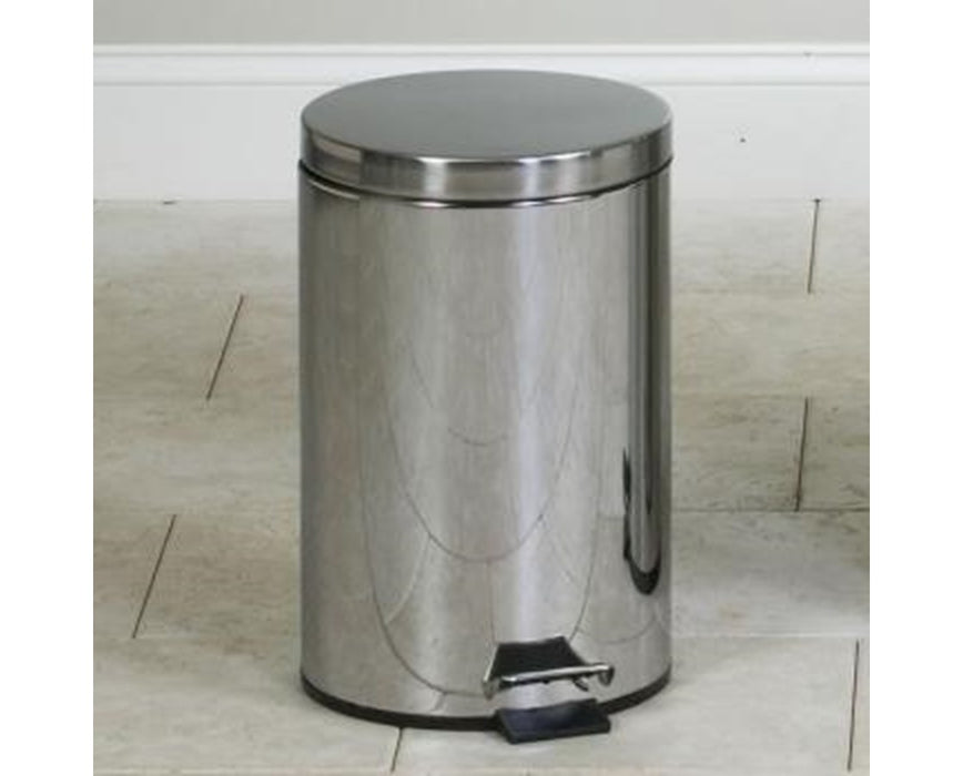 Small Round Waste Receptacle, Stainless Steel