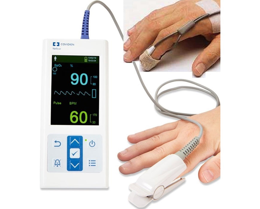 Nellcor Portable SpO2 Patient Monitor w/ Adult and Pediatric Sensor DS100A-1, D-YS