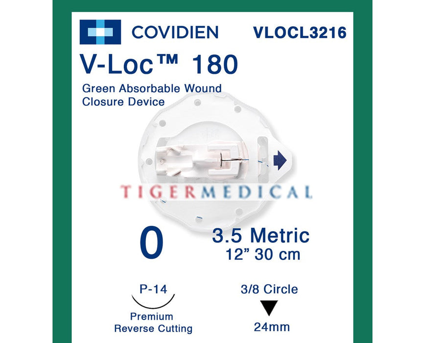 V-Loc 180 Absorbable Green Wound Closure Reload Suture for Endo Stitch Suturing Device: 12" - 12/bx