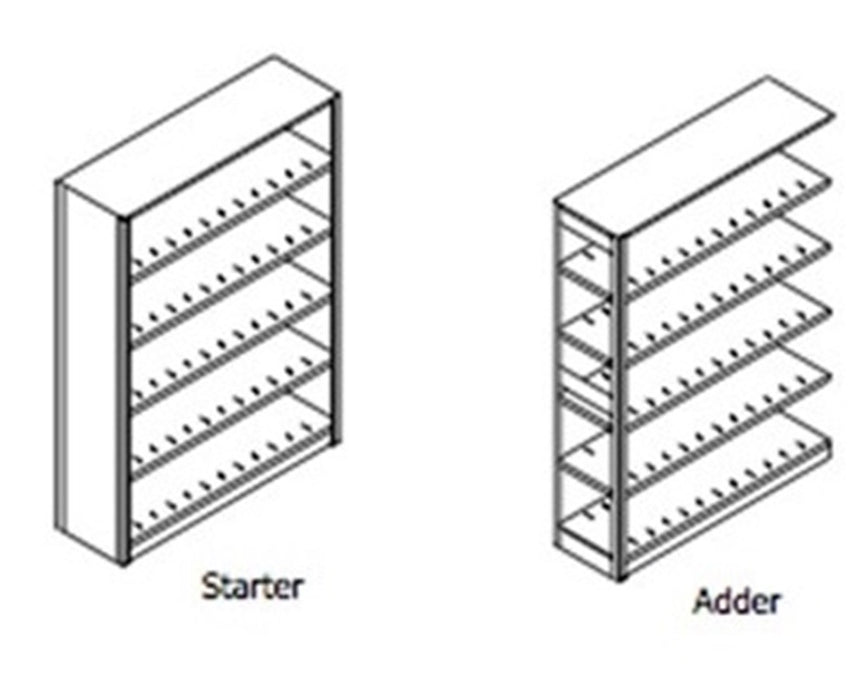 4 Post Add-On Shelving 64-1/4” High, 4 to 6 Tiers