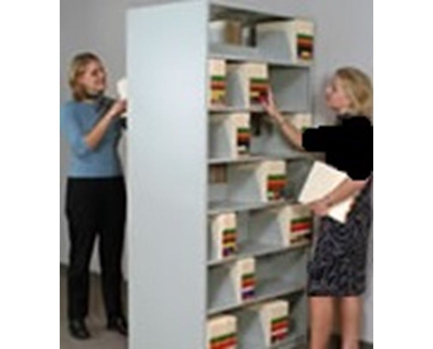 4 Post Double Entry File Shelving Cabinet 64-1/4" High, 4 to 6 Tiers