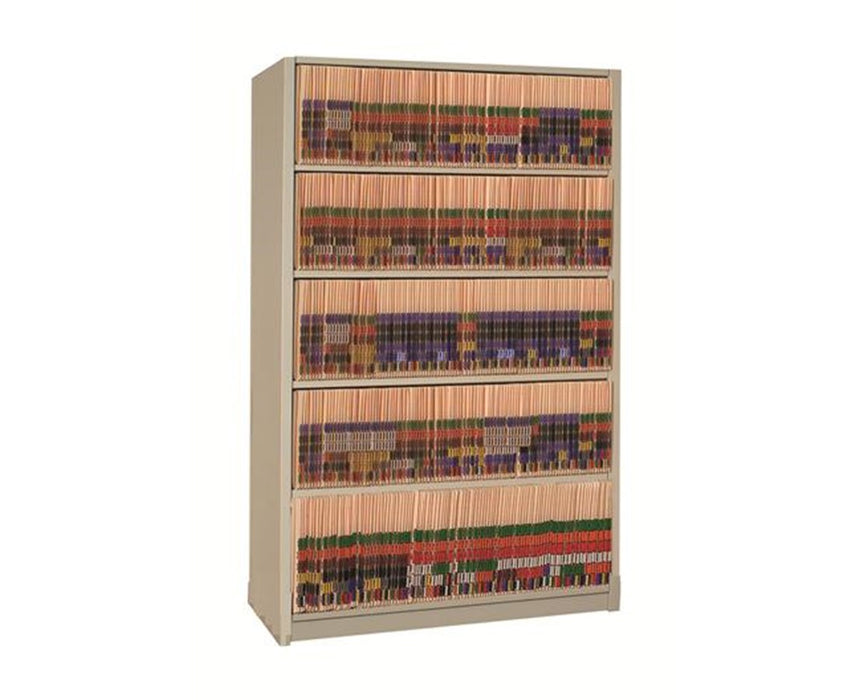 4 Post Double Entry File Shelving Cabinet 64-1/4" High, 4 to 6 Tiers