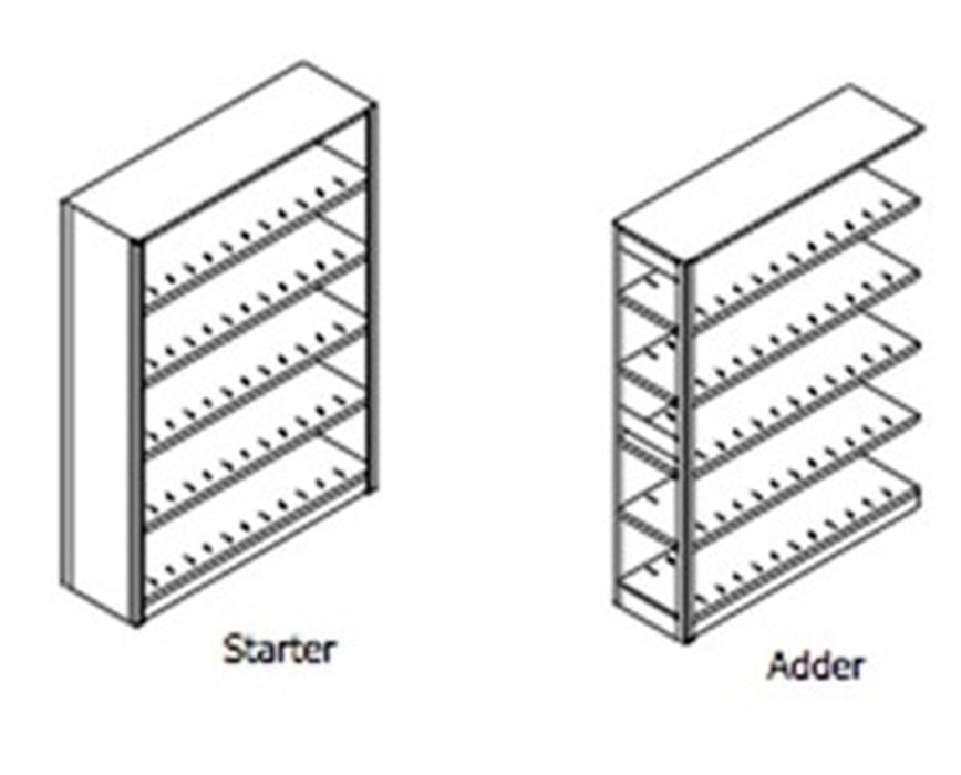4 Post Double Entry File Shelving Cabinet 88-1/4" High, 6 to 8 Tiers