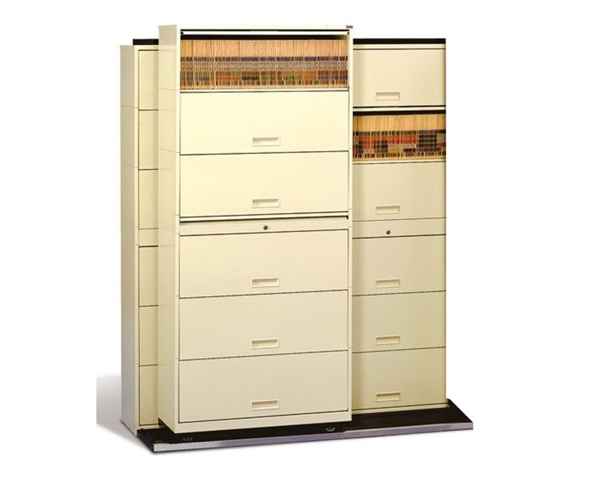 Stak-N-Lok BiSlider Retractable Door File Shelving Cabinet - 2/1 Letter Size, 42" Wide, 7 Tiers, w/ Posting Shelf & Spacer