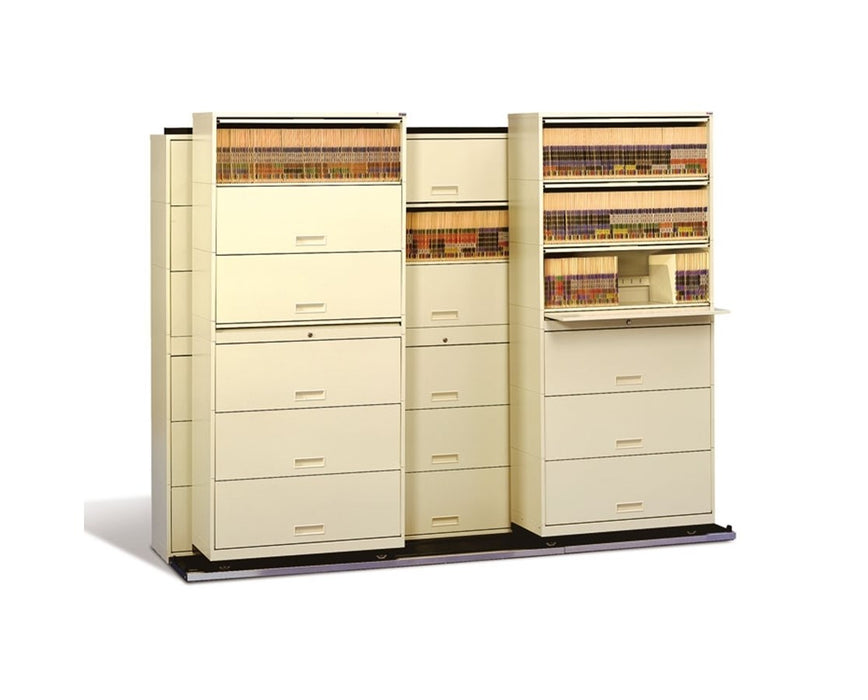 Stak-N-Lok BiSlider Retractable Door File Shelving Cabinet - 3/2 Letter Size, 42" Wide, 7 Tiers