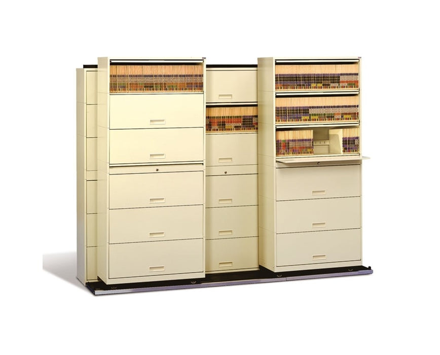 Stak-N-Lok BiSlider Retractable Door File Shelving Cabinet - 3/2