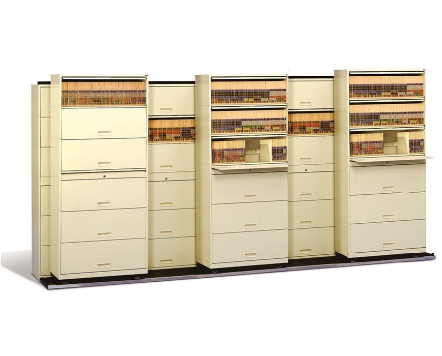 Stak-N-Lok BiSlider Retractable Door File Shelving Cabinet - 4/3 Legal Size, 42" Wide, 6 Tiers