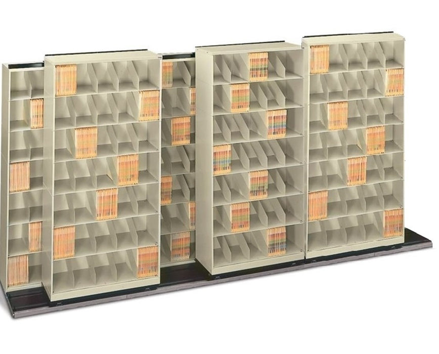ThinStak BiSlider Filing System 7 Units - 4/3 Legal Size, 42" Wide, 8 Tiers, Movable Plate Divider
