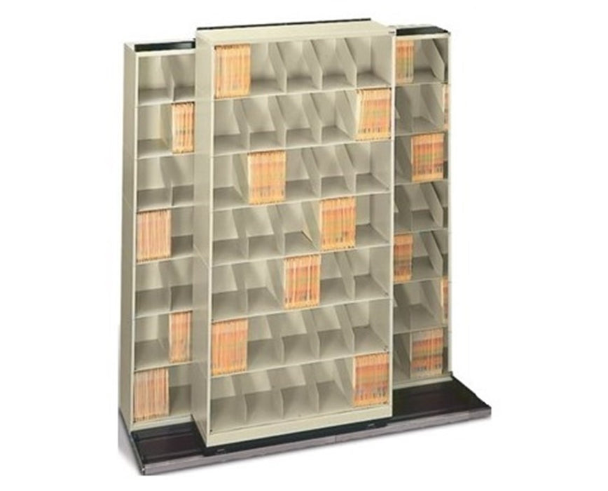ThinStak BiSlider Filing System 3 Units - 2/1 Letter Size, 42" Wide, 8 Tiers, Movable Plate Divider