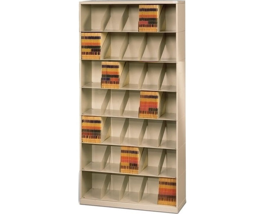 ThinStak Open Shelf Filing System - 7 Tiers - Letter-Size 36" Wide Fixed Divider - Assembled Tiers