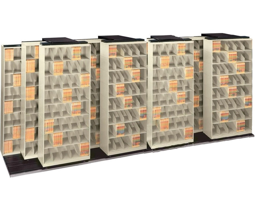 ThinStak TriSlider Filing System 13 Units - 5/4/4 Letter Size, 36" Wide, 8 Tiers, Fixed Divider