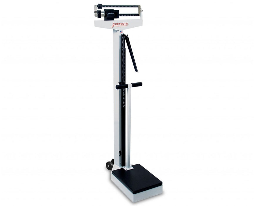 Eye Level Physician Scale with Height Rod - Metric (200 kg) & Wheels