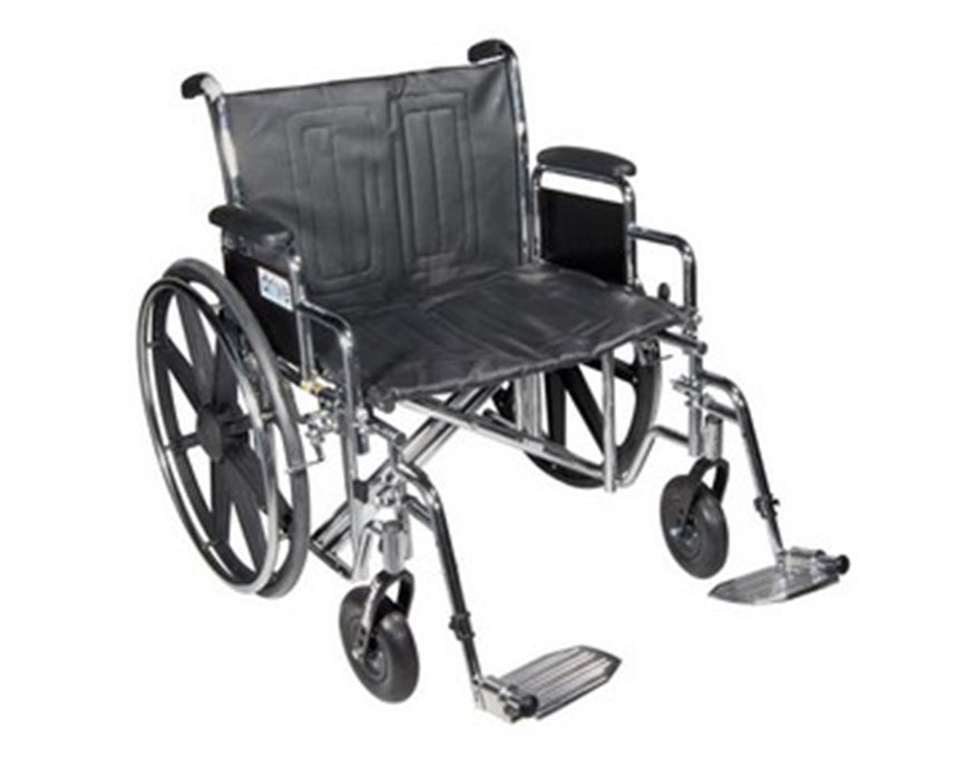 Sentra EC Heavy Duty Wheelchair - Dual Axle 24" Seat, Detachable Desk Arms Swing away Footrest