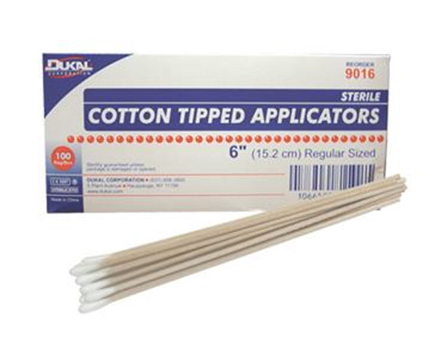 Cotton Tipped Applicator, Sterile, 6", Plastic Shaft - 2000/cs