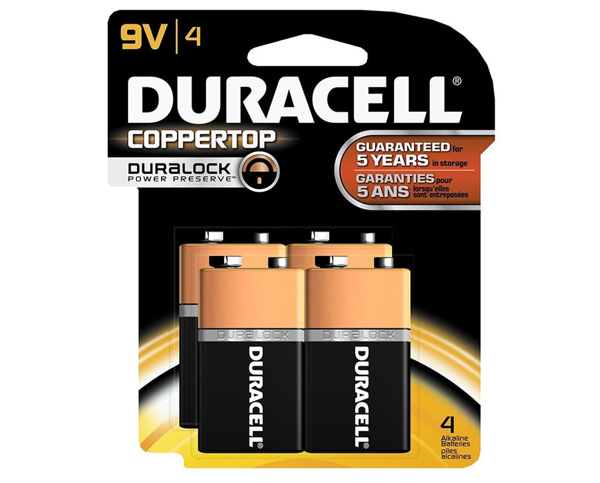 9V Coppertop Alkaline Battery Packs - 12/Box Retail Packaging