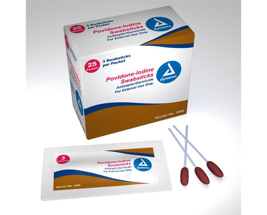 Povidone Iodine Swabsticks (250 - 500 Count)