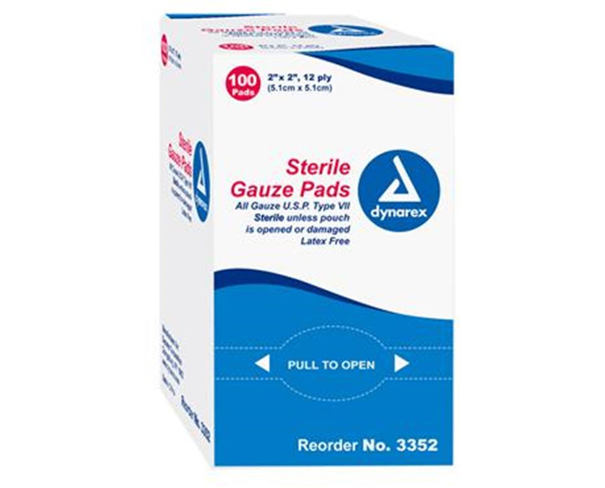 Gauze Pad, Sterile 1/pouch,12 Ply 2 x 2