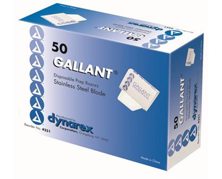 Gallant Disposable Prep Razors - 250 Total (50/bx, 5 bx/case)