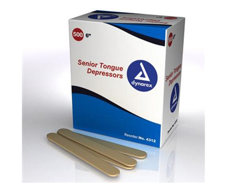 Tongue Depressor Non-Sterile Senior 6" - 5000 Total (500/bx, 10 bx/case)