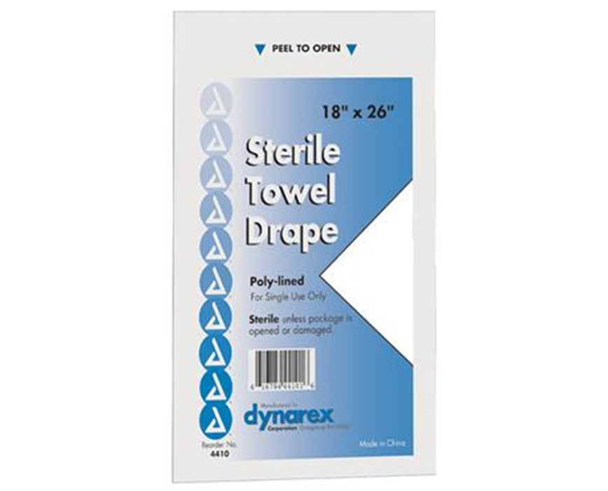 Towel Drape Sterile 18" x 26", 50 Per Box, 6 Boxes Per Case Plain