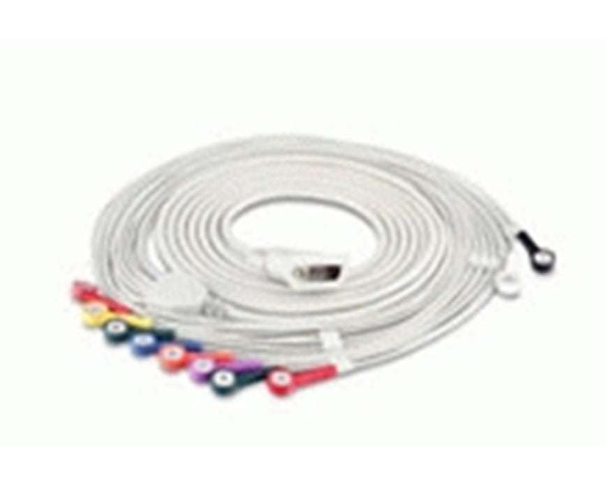 10-Lead Cable for DP12 Wired ECG Sampling Box / SE-3 Series ECG - Snap Style
