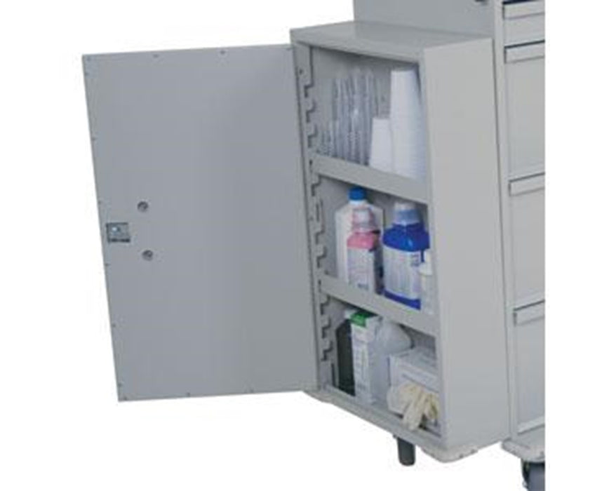 Locking Side Mounted Cabinet for Classic, E-Series and Medication Carts: Left Side Cabinet