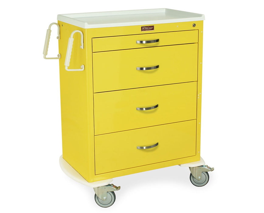 M-Series Full Size Tall Steel Infection Control Cart with Key Lock - Side Rails