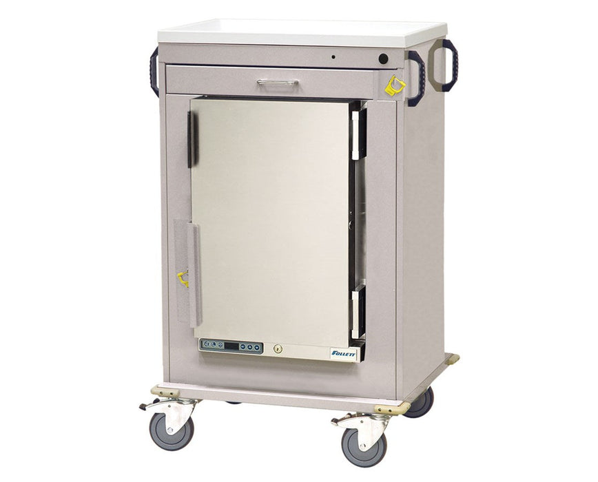Malignant Hypothermia One Drawer Cart w/ 1.8 cu ft Follett Refrigerator, Breakaway Lock & Accessories