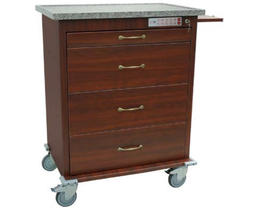 Wood Vinyl 540 Punch Card Medication Cart