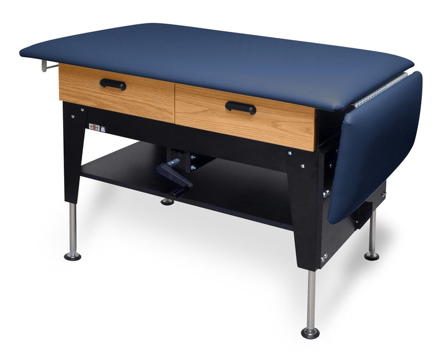 Power Hi-Lo Treatment Table w/ Drawers & Adjustable Back / Infant Changing Table. Manual Height Adjustment
