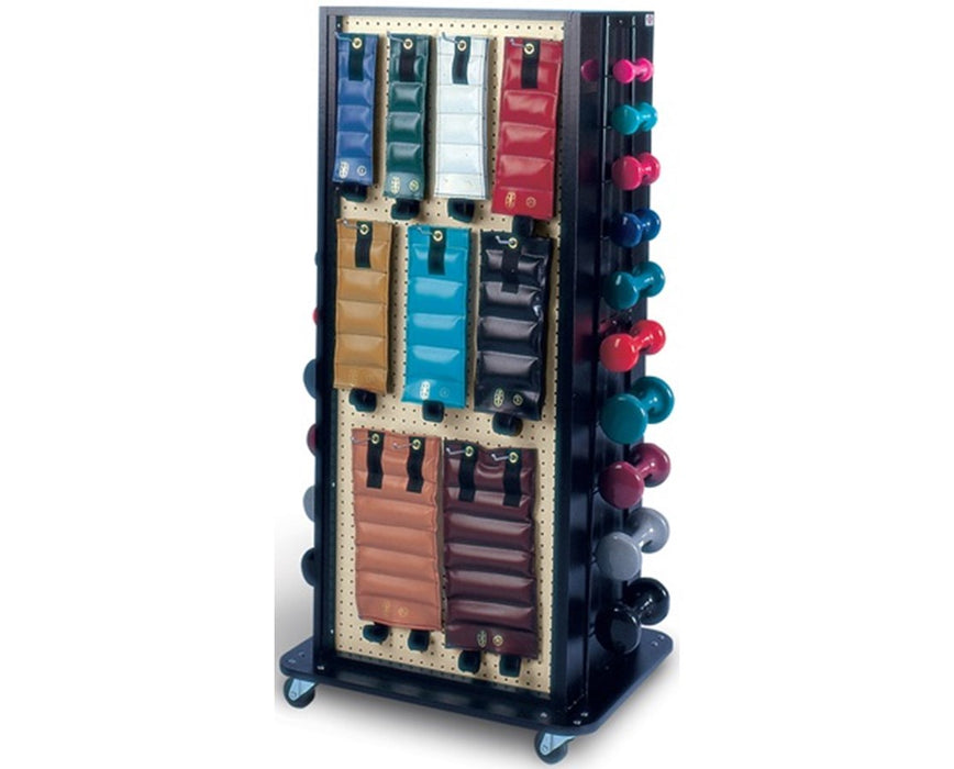Multi-Purpose Weight/Storage Rack with Set of Weights