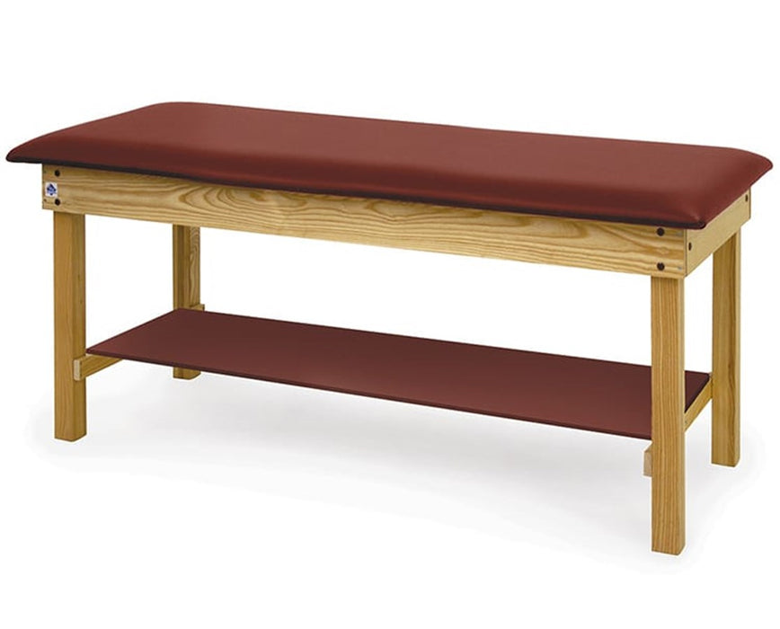 Athletic Training S&W Treatment Table w/ Shelf, 24" W: Flat-Top: Black Upholstery