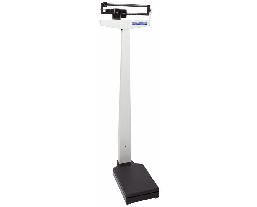 Professional Physician Eye Level Beam Scales - with Fixed Poise Bar, Wheels & Counterweights, 490 lbs