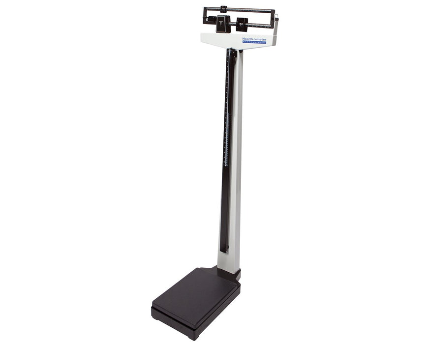 Professional Physician Eye Level Beam Scales - with Height Rod, Fixed Poise Bar & Counterweights, 490 lbs