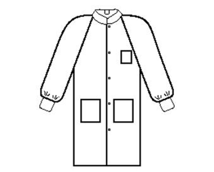 Basic PLUS Lab Coat - White - Large - 25/Case