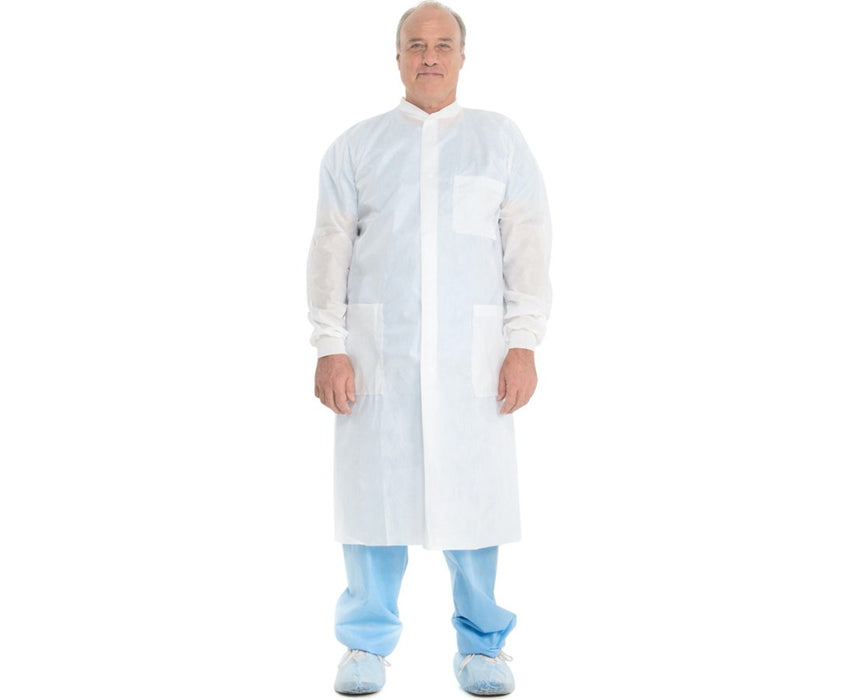 Basic PLUS Lab Coat, Blue, Medium - 25/cs