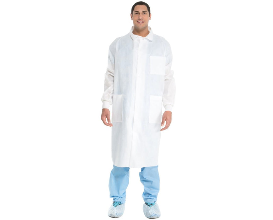Universal Precautions Lab Coat White, Medium - 25/cs