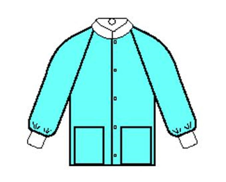 Professional Jacket with Knit Collar and Cuff, Medium, Blue - 24/cs