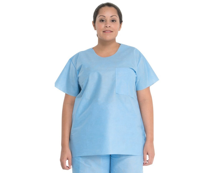Scrub Shirt, Extra Large, Blue - 48/cs